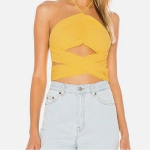 Superdown Yellow crisscross top